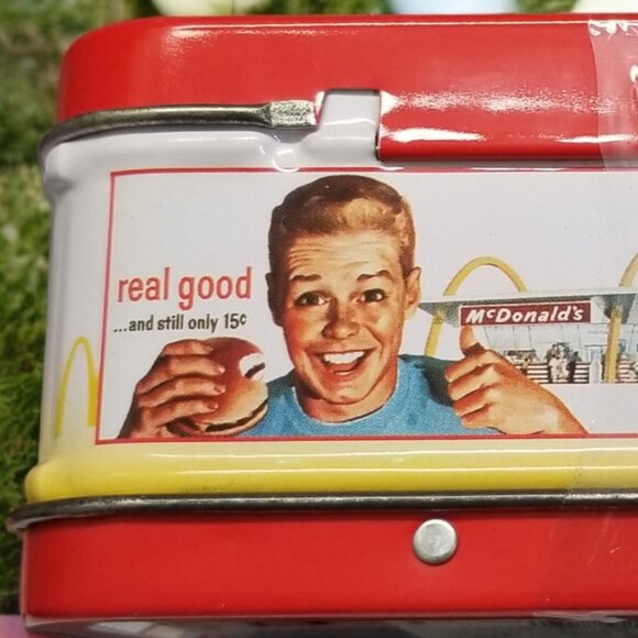 Mini Tin Lunch Box 1998 McDonald's Hamburger Golden Arches Collection Sealed - Picture 8 of 16